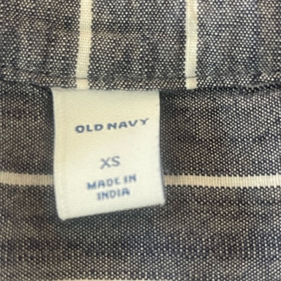 Old navy sleeveless button up cocoon top navy stripe xs nautical preppy beach - Picture 7 of 7